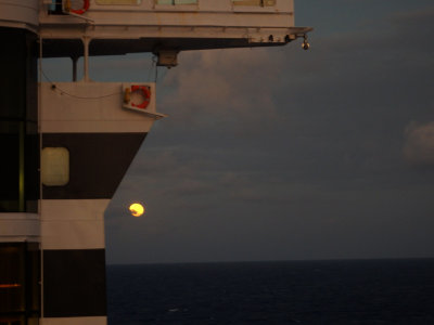 Ship and the moon 21 February, 2016