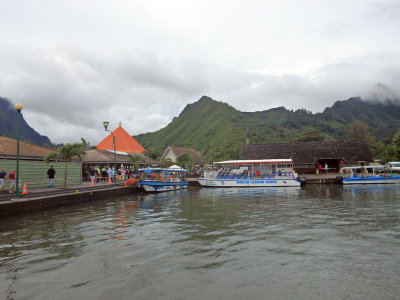 Arriving in Moorea on the tender