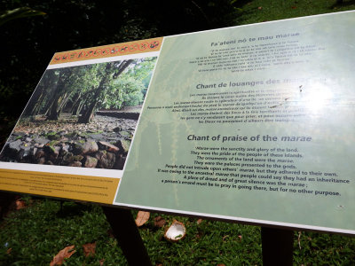 Information sign - Marae - courtyard of a Maori meeting house.