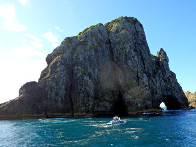 Approaching the famous 'Hole in the Rock', Cape Brett