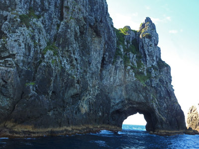 Approaching the famous 'Hole in the Rock', Cape Brett