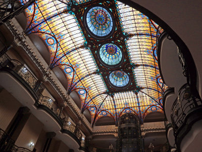 Stained glass ceiling in the Gran Hotel Ciudad De Mexico 26 Sep 16
