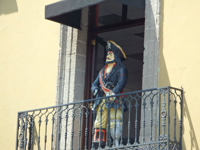 Pirate guarding the restaurant