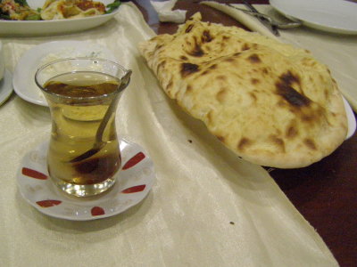 Apple tea and bread