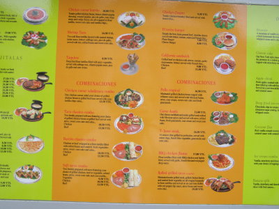 We had to look at the menu.