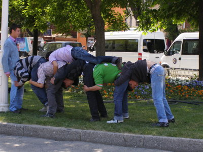 Young lads at horseplay