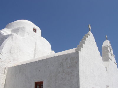Whitewashed church.  There are many little churches throughout the island...
