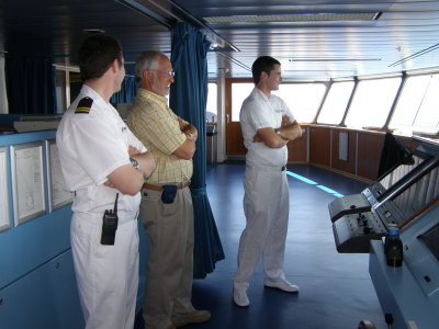 Seamen surveying the open sea