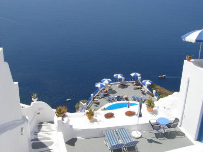 We're in the town of Fira now