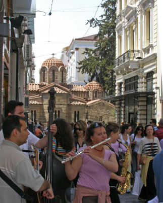 The main street in downtown Athens