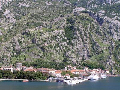 Above the city of Kotor winds a long wall, topped by a fortress