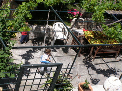 Children playing in their backyard