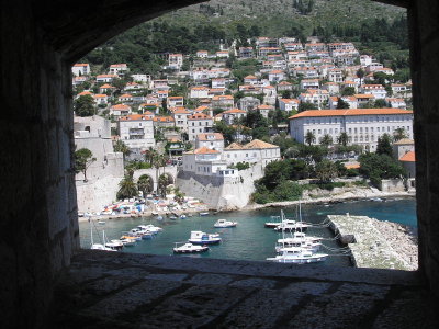 Looking through the wall to the harbor