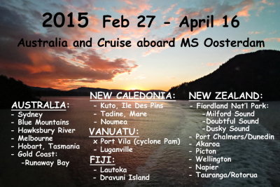 Australia and MV Oosterdam Cruise