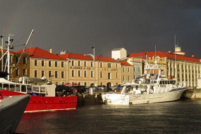 188 Hobart, storm light in harbour