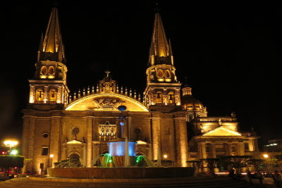 35 Guadalajara Basilica at night