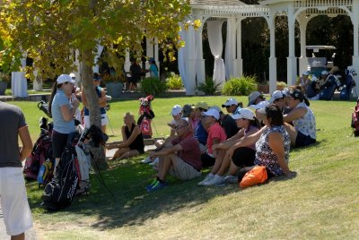 Spectators at 18th green