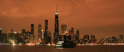 HANCOCK BUILDING AT NIGHT