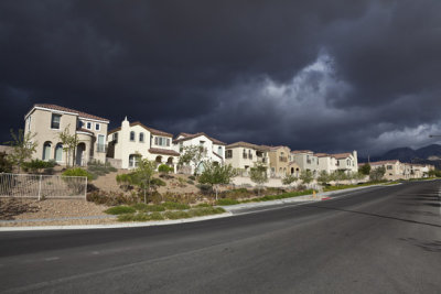 Storm over residential neighborhood