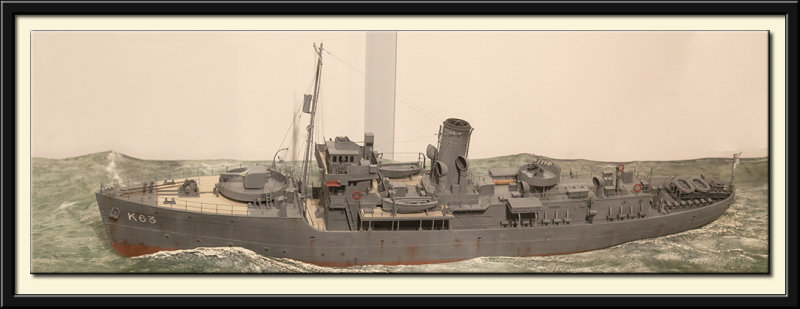 Waterline model of HMS Picotee, 1940-1 (Flower-class corvette, Royal Navy)