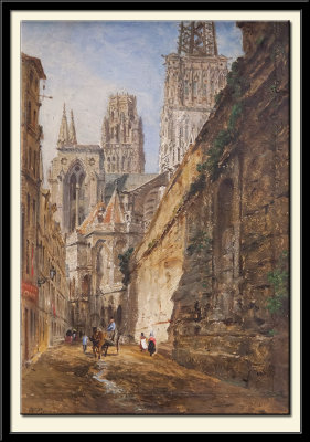 Le chevet de la cathdrale vu de la rue des Bonnetiers, Rouen