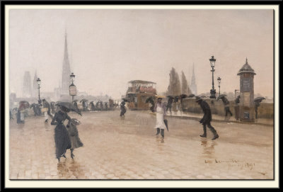 Le Pont Corneille a Rouen, temp de pluie,1891