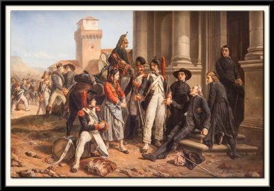 Soldats de l'arme d'Italie assistant des pretres francais migrs, 1855
