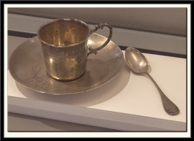 Gaud's Cup, Saucer and Silver Spoon