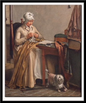 Interior with Woman Sewing, 1800-1810