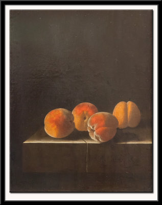 Four Apricots on a Stone Plinth, 1698