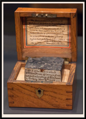 Piece of the stone on which Prince William III set foot on arriving in England, 15th November 1688