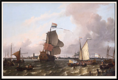 The Man-of-War Brielle on the River Maas off Rotterdam, 1689