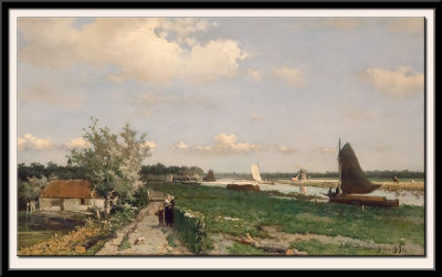 The Trekvliet Shipping Canal near Rijswijk, known as the View near the Geest Bridge, 1868