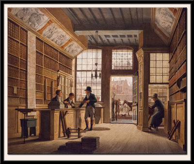 The Shop of the Bookdealer Pieter Meijer Warnars on the Vijgendam in Amsterdam, 1820