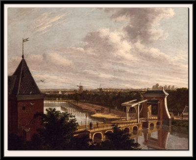 The Amsterdam Outer Canal near the Leidsepoort seen from the Theatre, 1813