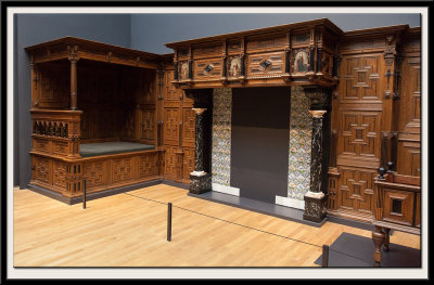 Wainscotting with chimneypiece, wall panels and a portico, 1626