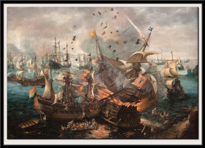 The Explosion of the Spanish Flagship during the Battle of Gibraltar,1621