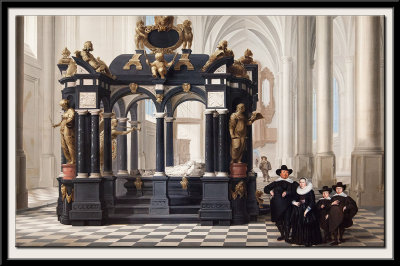 A Family beside the Tomb of Prince William I in the Nieuwe Kerk, Delft, 1645