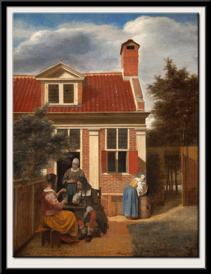Figures in a Courtyard behind a House, 1663-5