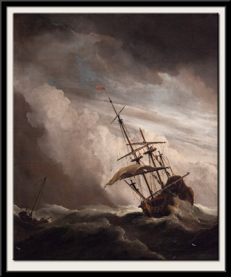 A Ship on the High Seas Caught by a Squall, known a The Gust, 1680