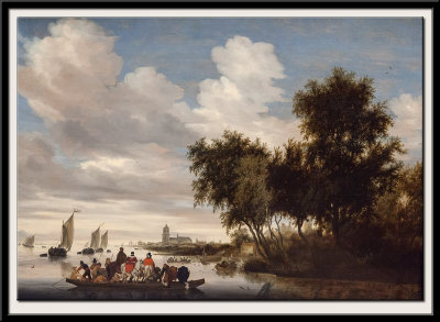 River Landscape with Ferry, 1649