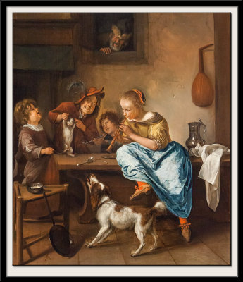 Children Teaching a Cat to Dance, known as The Dancing Lesson, c 1660-79