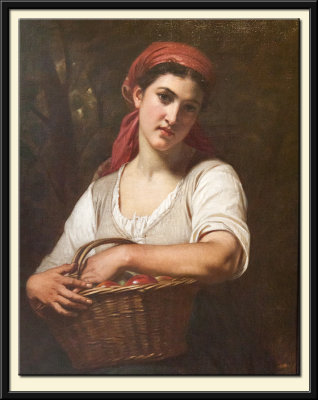 A Girl with a Basket of Apples