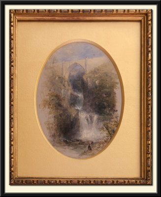 Waterfall beneath a High Bridge (about 1836-40)