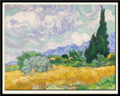 A Wheatfield, with Cypresses, 1889