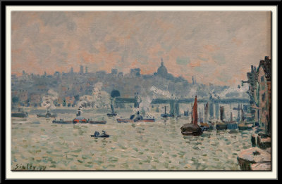 View of the Thames: Charing Cross Bridge, 1874