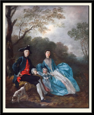 Portrait of the Artist with his Wife and Daughter, about 1748, (unfinished)