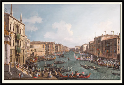 Venice: A regatta on the Grand Canal, about 1740