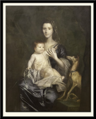 Jane Hamilton, Countess Cathcat with her daughter Jane, 1754-5