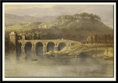 View of the Ponte Molle, on the Sylvan side of Rome, about 1810